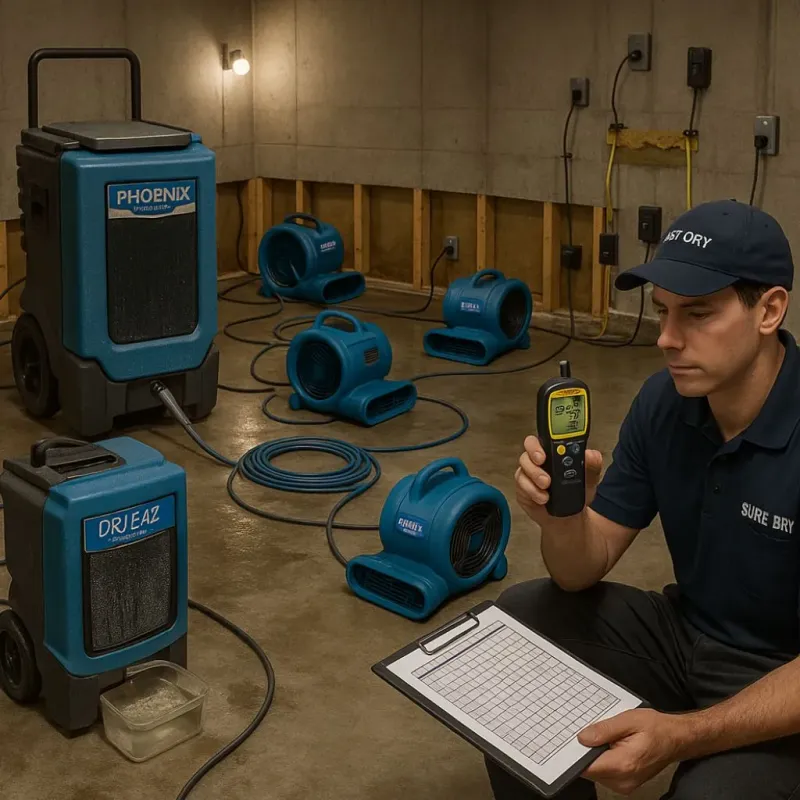 Structural Drying and Dehumidification process in Tooele, UT